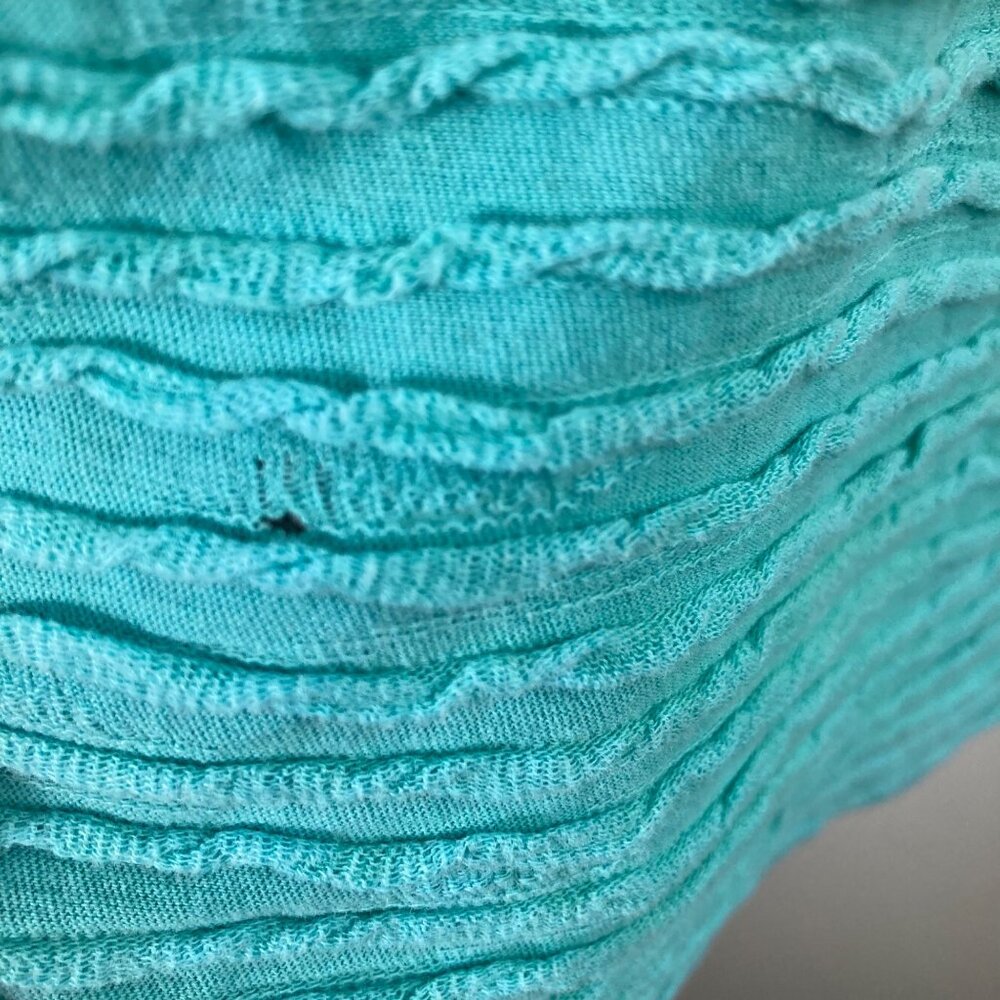 Abstract Print Teal Blouse - Picture 9 of 10